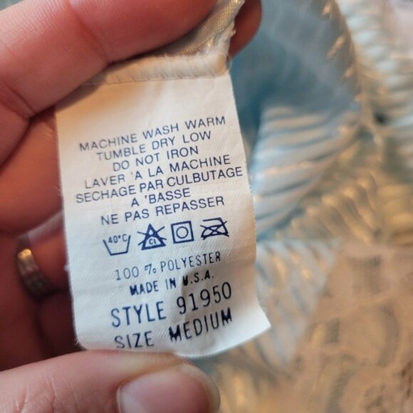 Vintage Undercover Wear Lace Trim Light Blue Chemise - Picture 5 of 8